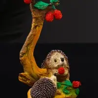 Фигурка полистоун &laquo;Ёжики под малиновым деревом&raquo;, 12.5&times;6.3&times;4.3 см