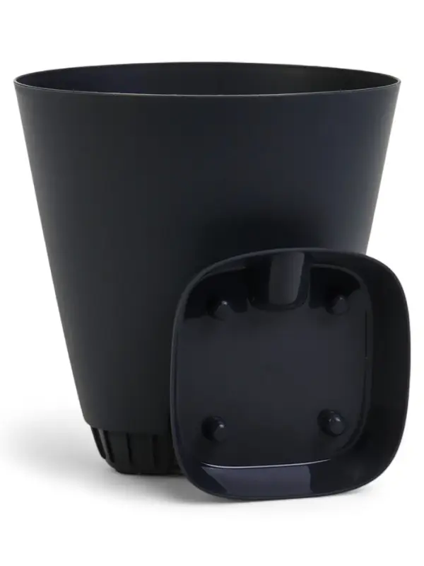Кашпо с прикорневым поливом 2 л D-14,5см, H-15см графит Кашпо с прикорневым поливом 2 л D-14,5см, H-15см графит "Гранд"
