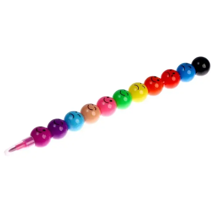 Карандаш восковой &laquo;Смайлик большой&raquo;, 11 цветов