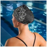 Шапочка для плавания женская ONLYTOP Swim &laquo;Цветок&raquo;, тканевая, обхват 54-60 см