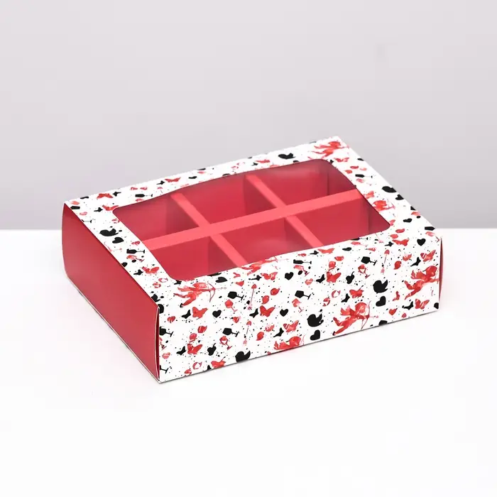 Коробка для конфет 6 шт., белая «Купидон», 13.7×9.85×3.86 см Коробка для конфет 6 шт., белая «Купидон», 13.7×9.85×3.86 см