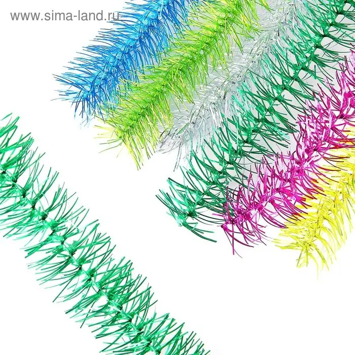 Мишура новогодняя «Пушистая» d-3,5 см, L-200 см, МИКС Мишура новогодняя «Пушистая» d-3,5 см, L-200 см, МИКС
