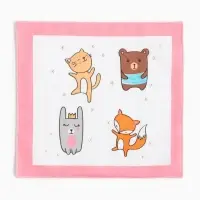 Платки носовые детские &laquo;Крошка Я. Зверята&raquo;, 21&times;21 см, набор 12 шт., хлопок 100%, МИКС