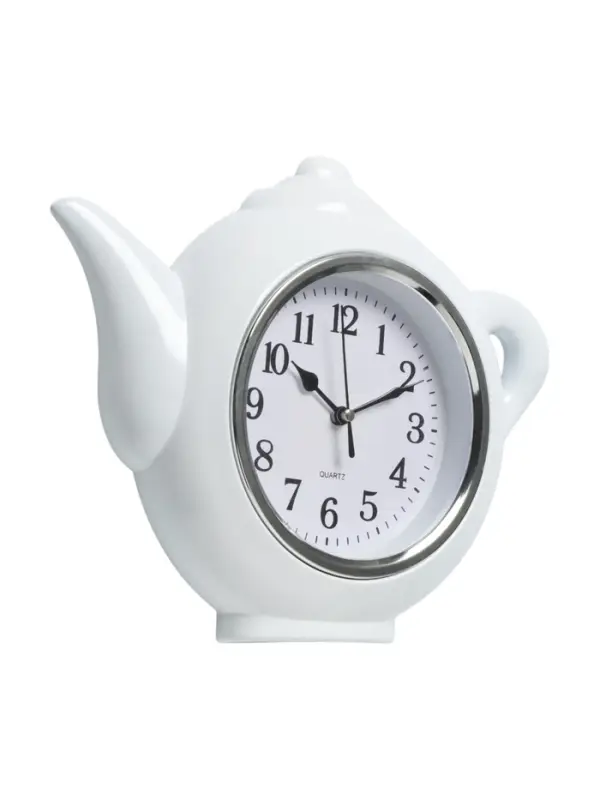 Часы настенные интерьерные, &laquo;Чайник&raquo;, дискретный ход, d=13 см, 30&times;23 см, белые, от батарейки 1&times;АА