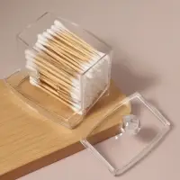 Органайзер для ватных палочек, с крышкой, 9&times;7&times;10 см, прозрачный
