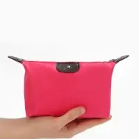 Косметичка простая на молнии, маленькая, розовая