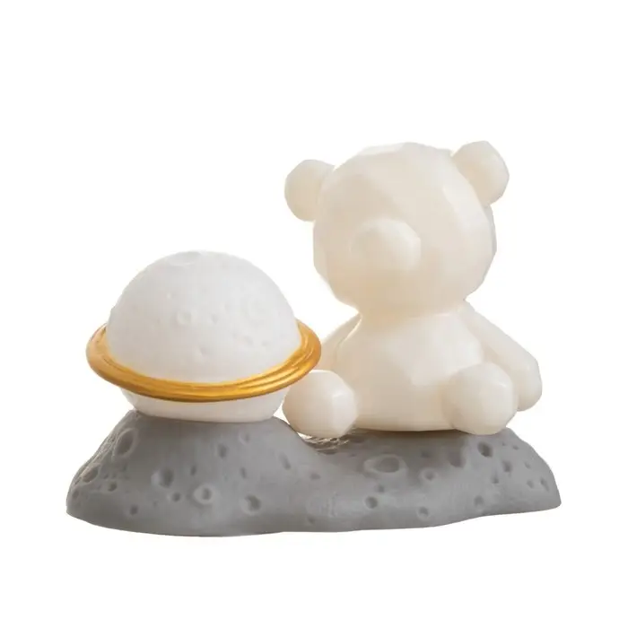 Фигурка светящаяся RISALUX &laquo;Медвежонок у Сатурна&raquo;, LED-ночник, 2 Вт, LR44, 5&times;8&times;13 см