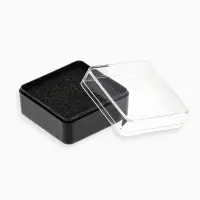 Футляр пластиковый для украшений и значка "Атрибутика", 4,1*4,1*2,4 см, прозрачная с чёрной вставкой