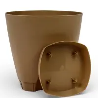 Горшок для цветов с прикорневым поливом Amsterdam, 8 л, цвет молочный шоколад