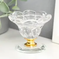 Стеклянный подсвечник на 1 свечу &laquo;Цветочек&raquo;, 5.5&times;6.8&times;6.8 см