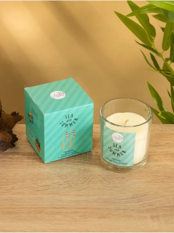 Свеча с кристаллом внутри Sea and Summer Citronella, 120 г, соевый воск, цитронелла
