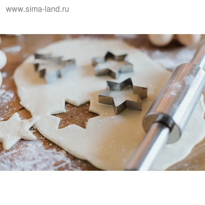 Форма для вырезания печенья новогодняя «Звезда», 6×6×2 см, цвет серебристый Форма для вырезания печенья новогодняя «Звезда», 6×6×2 см, цвет серебристый