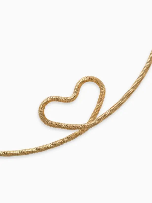 Набор 2 предмета: чокер, браслет &laquo;Обруч&raquo;, сердце, цвет золото