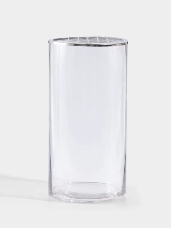 Ваза стекло настольная с крышкой "Альваро" 30х15 см, прозрачный