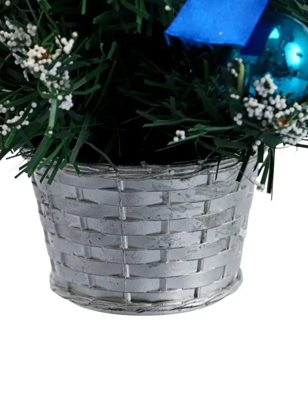 Искусственная ёлка настольная &laquo;Зимнее волшебство. Новогодний восторг&raquo;, 30 см, синяя пуансетия, d нижнего яруса 13 см, ветки ПВХ отгибаются