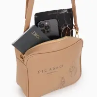 Сумка женская кросс-боди TEXTURA на молнии, 22&times;8&times;17 см, с принтом, бежевая