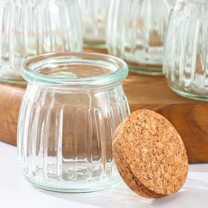 Набор баночек для специй Доляна &laquo;Парфе&raquo;, 200 мл, 7.4&times;8 см, с пробковой крышкой, 12 шт., стекло