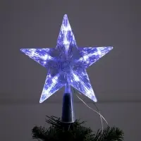 Светодиодная верхушка на ёлку «Звезда белая», 16 см, 10 LED, от батареек ААх2, фиксинг, свечение белое