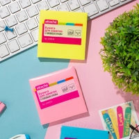 Стикеры Attache с клеев. краем 76х76, неон, желтый 100л