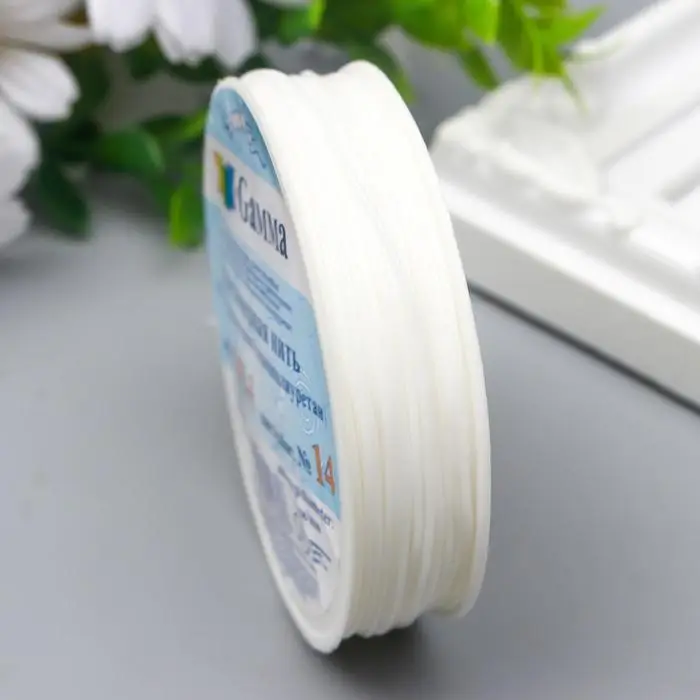 Резинка для бисера Gamma d=1 мм 18 м &plusmn; 0.9 м №14 белый