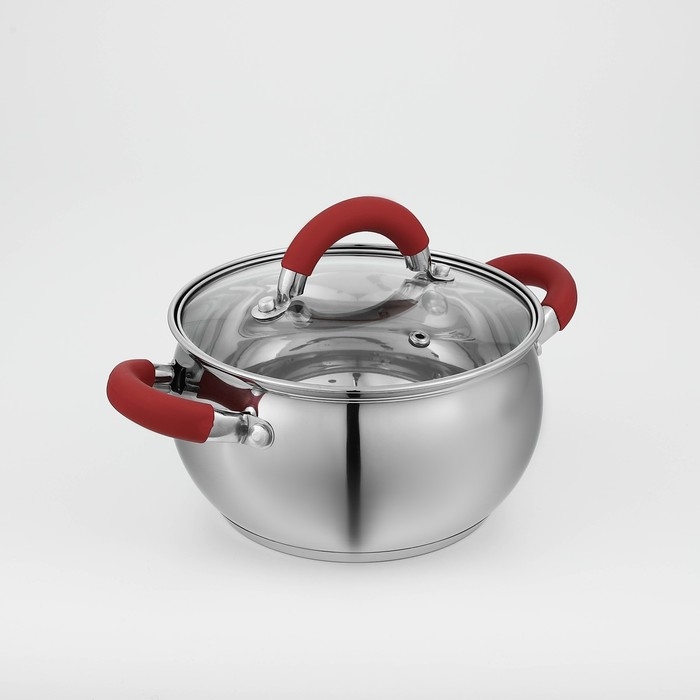 Кастрюля из нержавеющей стали Доляна «Вернер», 1,9 л, d=16 см, с крышкой Кастрюля из нержавеющей стали Доляна «Вернер», 1,9 л, d=16 см, с крышкой