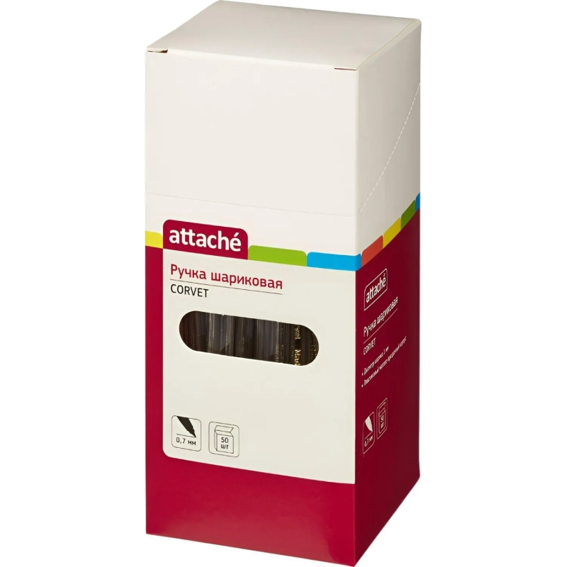 Ручка шариковая неавтомат. Attache Corvet красная, 0,7мм