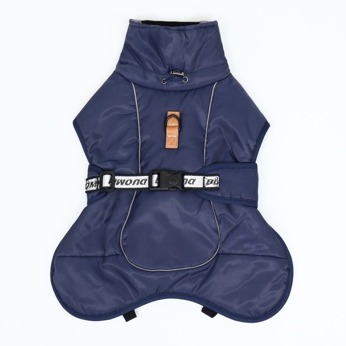 Попона для больших собак, мембранная ткань,  размер 3XL (ДС 51, ОШ 50, ОГ 67-75 см), синяя