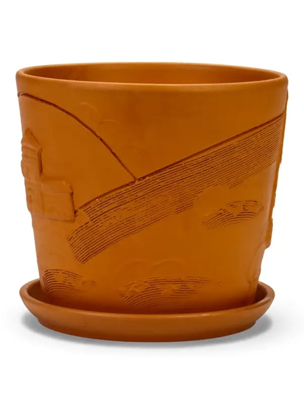 Горшок цветочный с поддоном 4,75 л, d22/h20 см терр-т керамика, Горшок цветочный с поддоном 4,75 л, d22/h20 см терр-т керамика, "Голландия" (М)