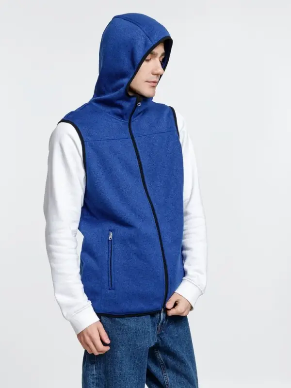 Жилет с капюшоном унисекс Gotland, синий, размер S Жилет с капюшоном унисекс Gotland, синий, размер S