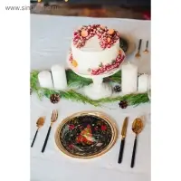 Столовые приборы Magistro &laquo;Версаль&raquo;, 4 предмета, нержавеющая сталь, золотистые, чёрные