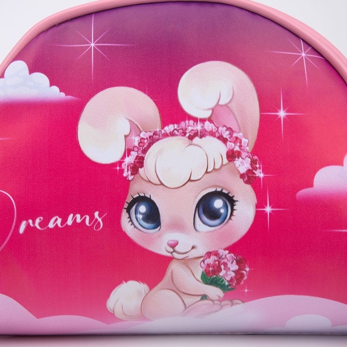 Сумка детская "Зайка в облаках", искусственная кожа, с брелком, 18х15х2 см