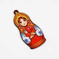 Елочная игрушка деревянная &laquo;Матрешка&raquo;, 48&times;99 мм