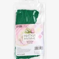 Набор ниток мулине №909, 8&plusmn;1 м, 6 шт., тёмно-зелёный