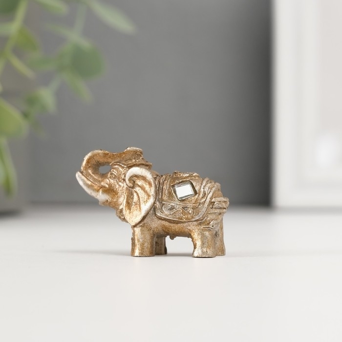 Сувенир полистоун Сувенир полистоун "Слоник с цветочком на попоне" 3х4х1,5 см