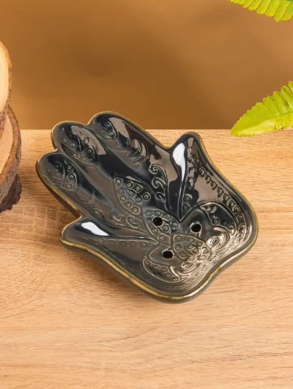 Мыльница «Рука Будды», 17×13×3 см, керамика, синяя