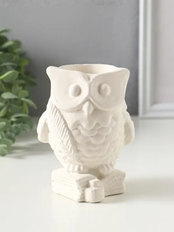 Подставка для мелочей &laquo;Сова на книгах с пером&raquo;, 10&times;8 см, гипс