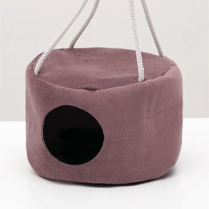 Подвесной дом для грызунов, 15&times;10 см, круглый, мебельная ткань, флис, цвет МИКС