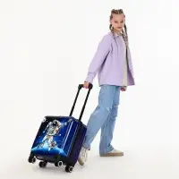 Чемодан детский на колёсах 41 л (S), на молнии, с кодовым замком, 4 колеса, синий
