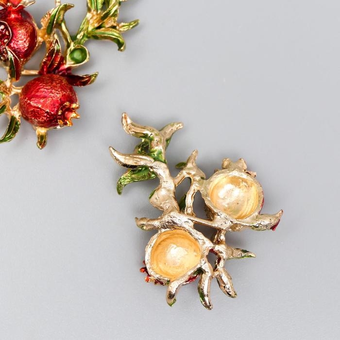 Декор для творчества металл Декор для творчества металл "Гранаты на ветке" 3,2х2,3 см