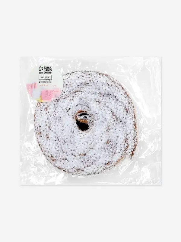 Лента холщовая &laquo;Кружево&raquo;, 37 мм, 4.5&plusmn;0.5 м, белая