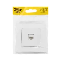 Розетка компьютерная TOT Matte Glass, стекло, скрытая, одноместная, белая