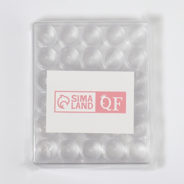 Набор баночек для декора, 30 шт, в органайзере, 6 мл, 16 × 13,5 см, цвет прозрачный