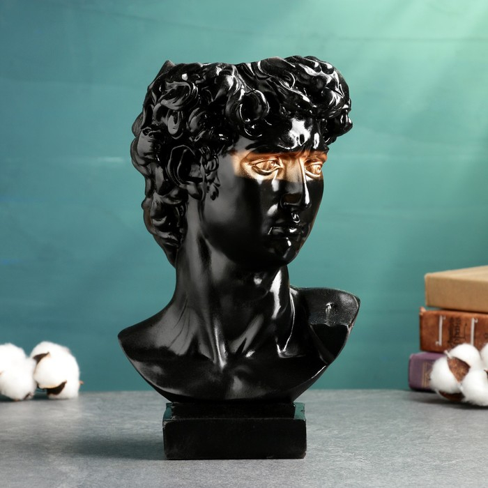 Ваза Ваза "Давид" черная с золотом, 2,1 л