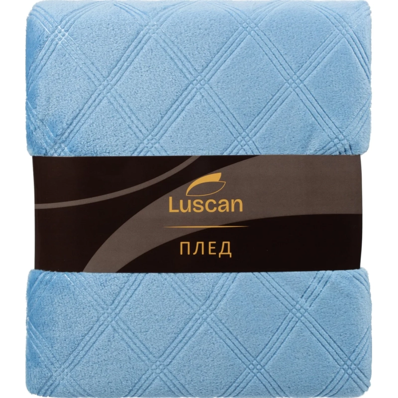 Плед микрофибра Luscan, фактура синий 150x200