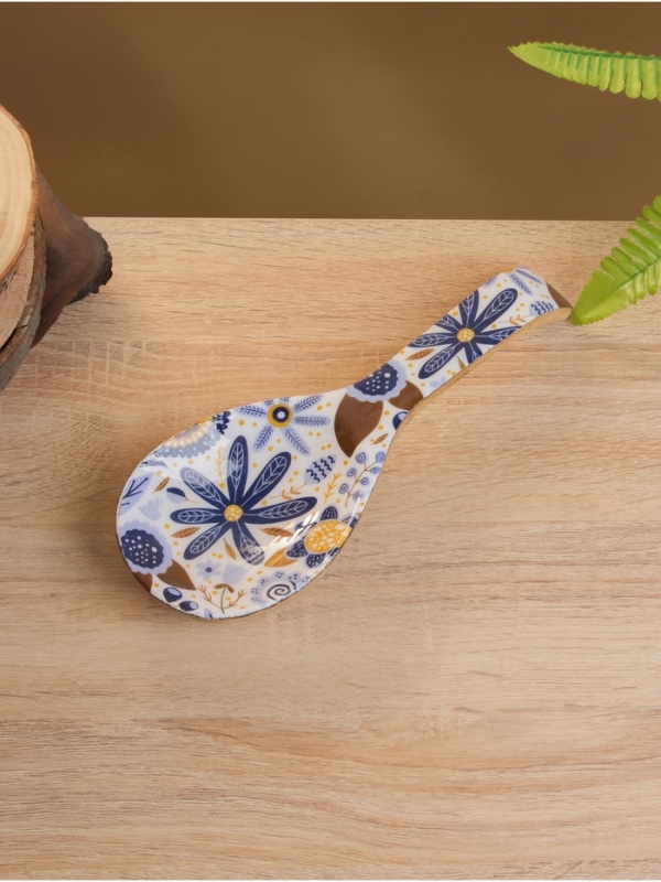 Подставка под ложку Подставка под ложку "Васильки" дерево манго 25,5х9х3,8 см