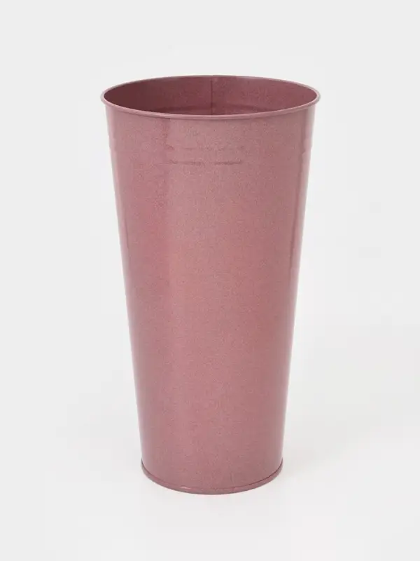 Вазон без ручек, 9 л, h=40 см, нержавеющая сталь, розовый