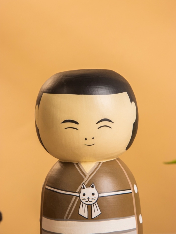 Деревянная кукла кокеши Деревянная кукла кокеши "Макото" 7х7,5х15 см