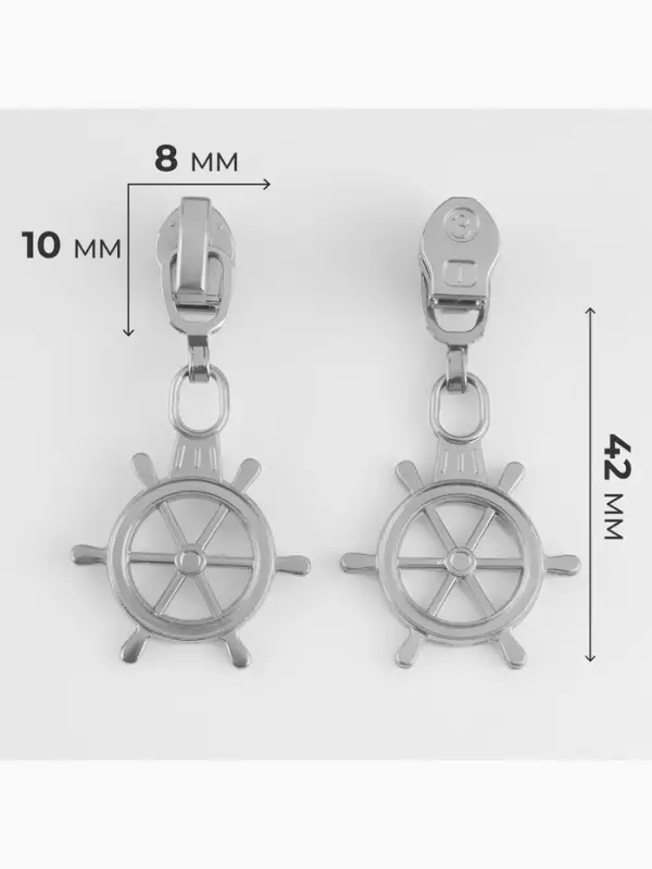 Бегунок для молнии &laquo;Спираль&raquo;, №3, &laquo;Ладонь&raquo;, 10 шт., цвет никель