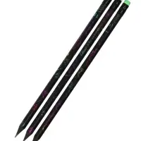 Карандаш чернографитный Calligrata, НВ, с ластиком, пластиковый, чёрный корпус с цветным узором