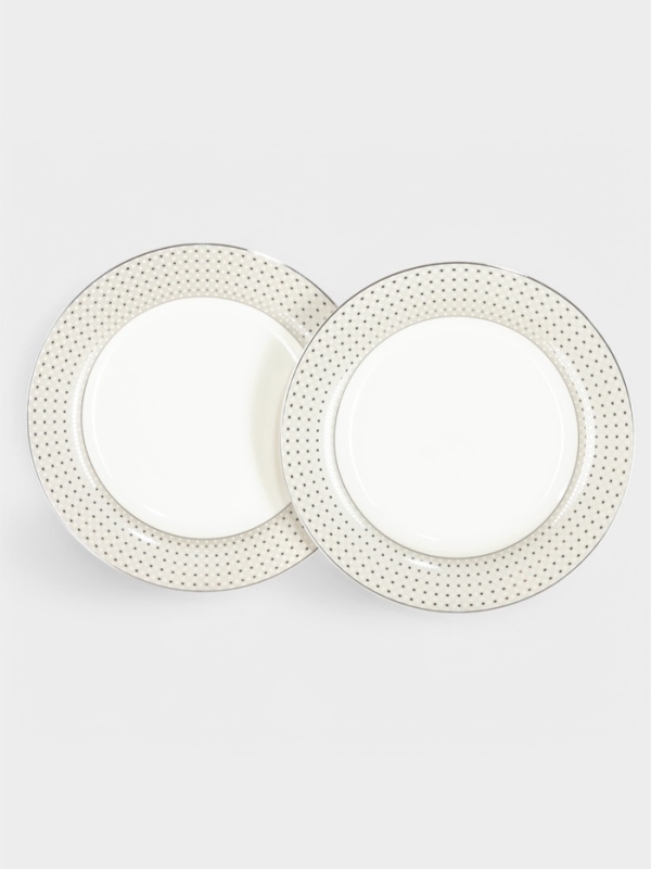 Тарелки WY Eternal, d=20.5 см, набор 2 шт., фарфор, белые